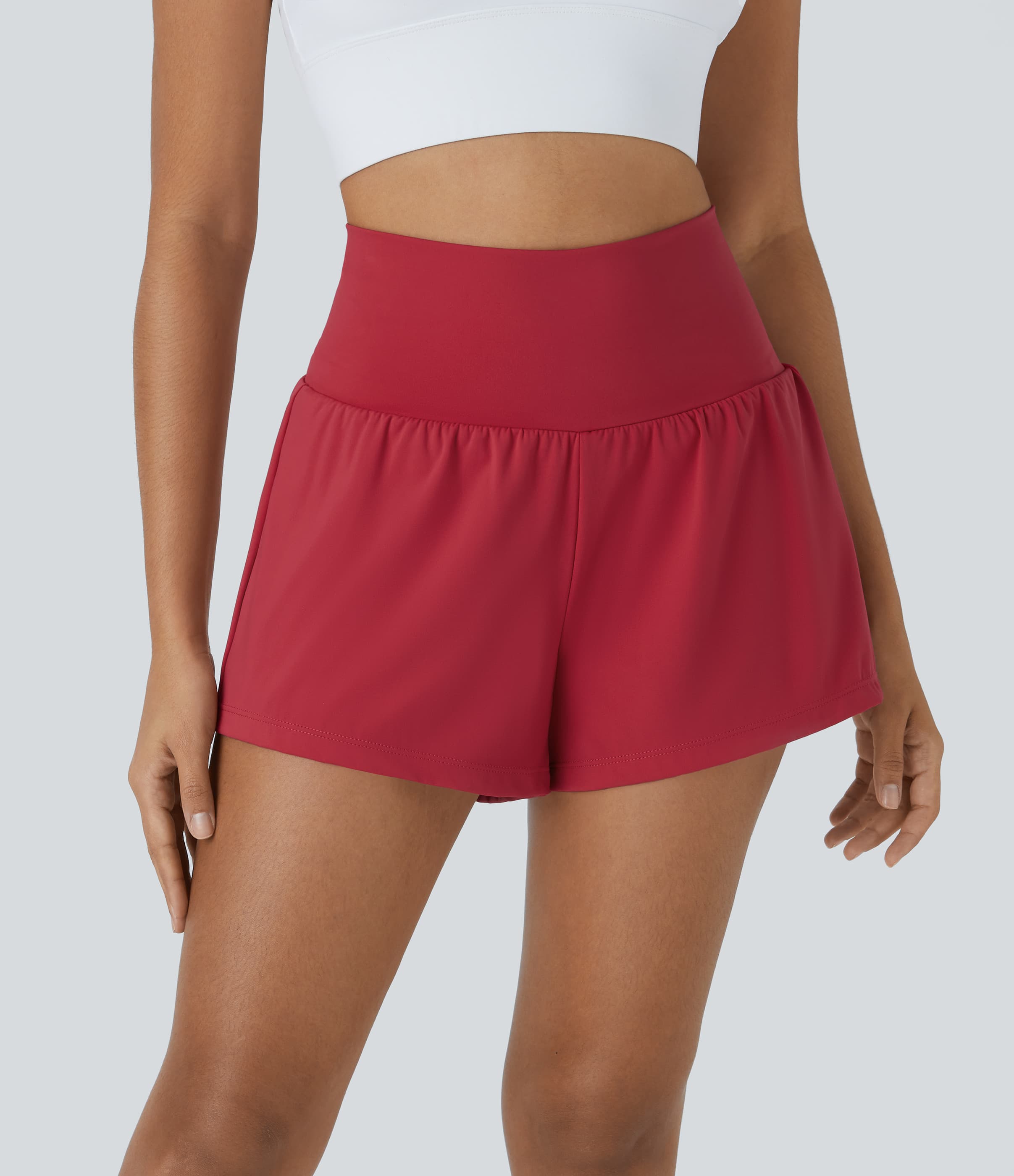 Airy Super High Waisted 2-in-1 Cool Touch Yoga Shorts with Pockets