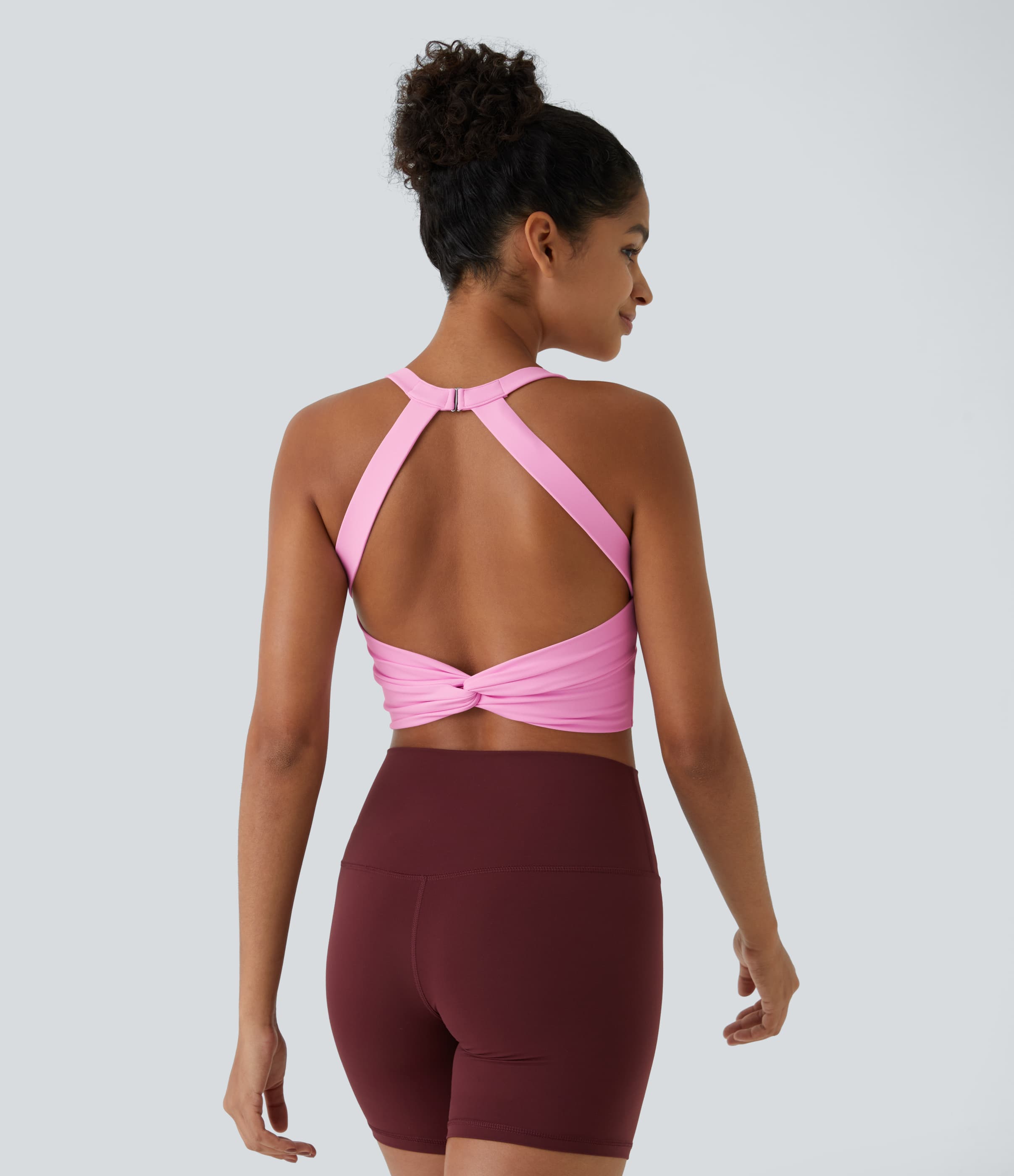 Plush Cut Out Cropped Yoga Tank Top