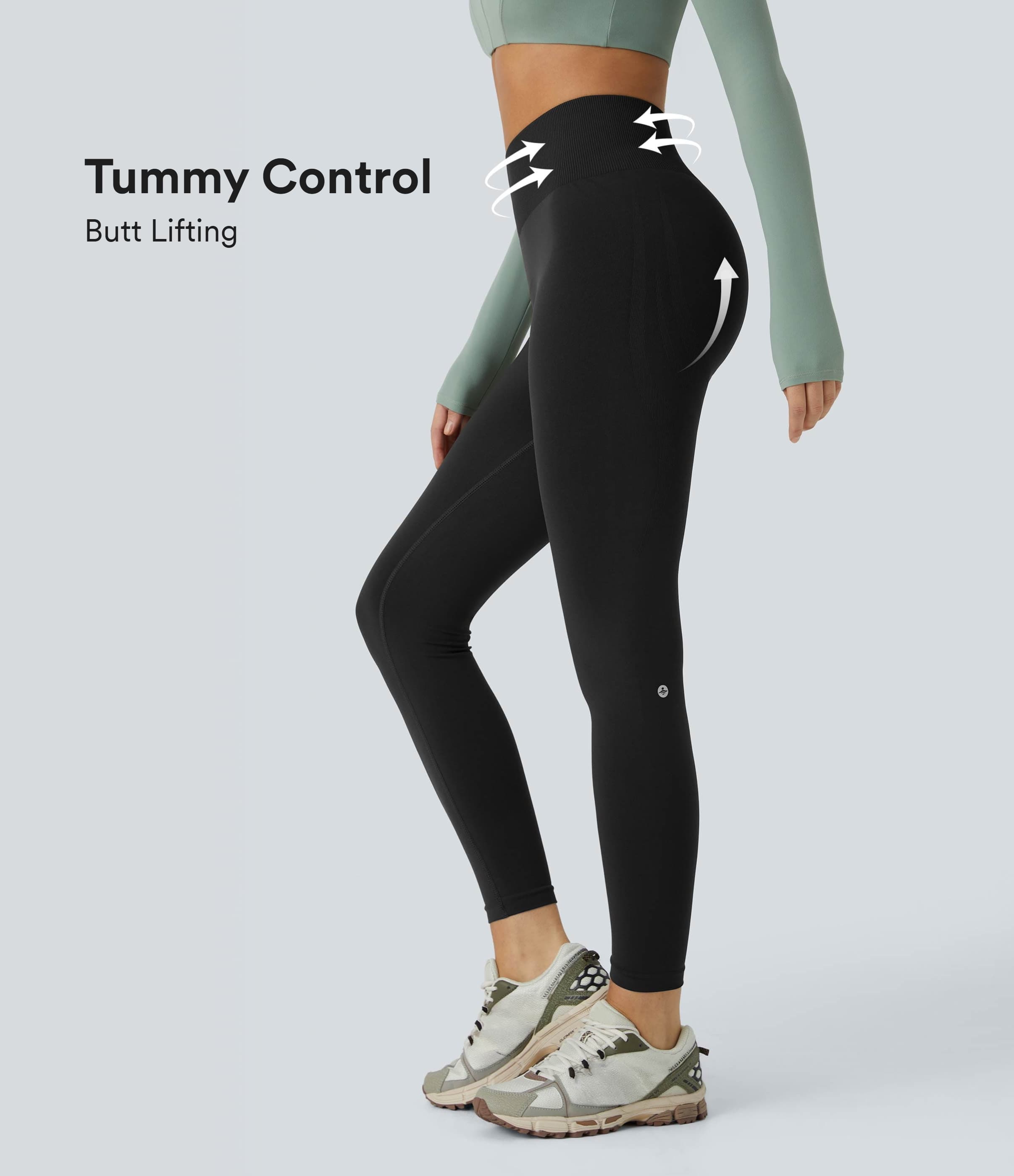 Seamless Flow Mid Rise Tummy Control Butt Lifting Women Yoga Leggings