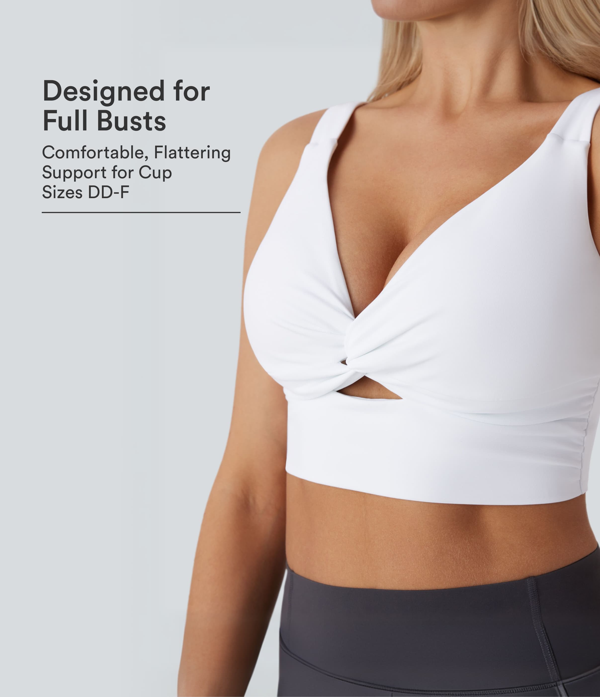 Airy Low Support Cut Out Cool Touch Yoga Sports Bra E-G Cups-UPF50+